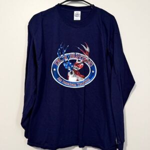 USED Woman's Delta Long Sleeve Deer Hunting T Shirt Color Blue Size Large